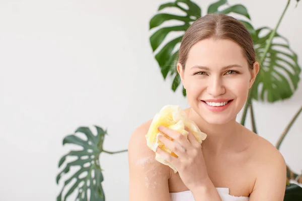 Beautiful Young Woman Taking Bath Home — Stock Photo, Image