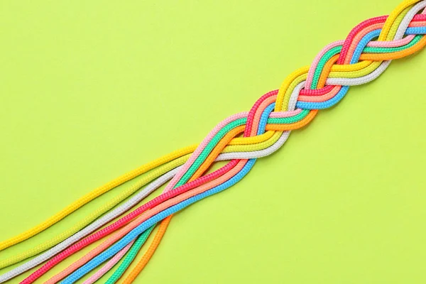 Braided Ropes Color Background Unity Concept — Stock Photo, Image