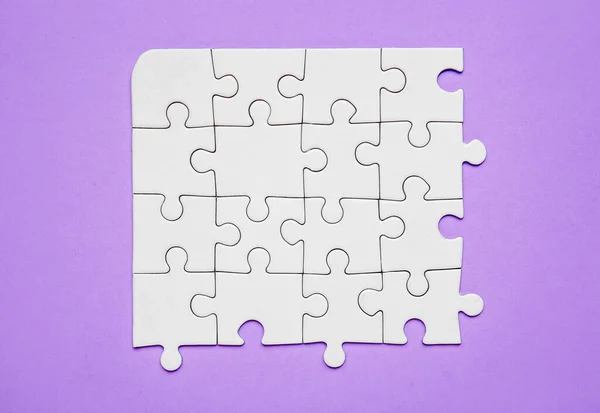 Pieces Jigsaw Puzzle Color Background Unity Concept — Stock Photo, Image