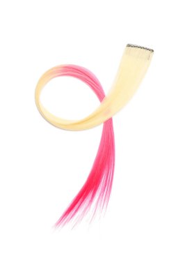 Colorful hair strand on white background