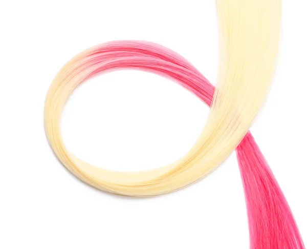 Colorful Hair Strand White Background — Stok fotoğraf