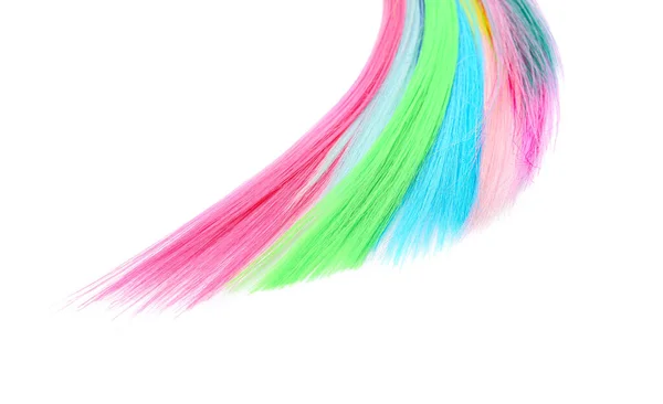 Colorful Hair Strand White Background — Stock Photo, Image