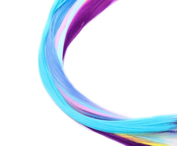 Colorful Hair Strand White Background — Stok fotoğraf