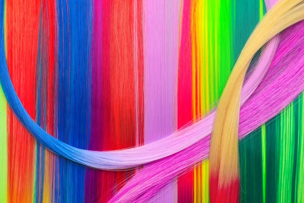 Kolorowe Pasma Włosów Jako Tło — Zdjęcie stockowe