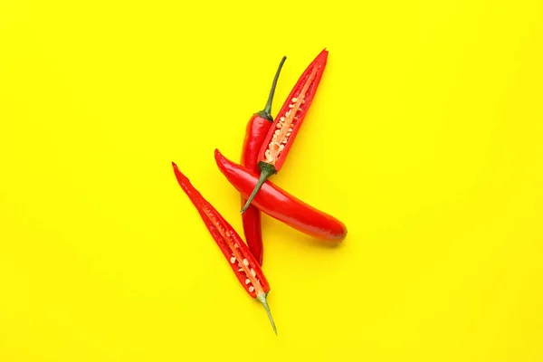 Hot Chili Peppar Färg Bakgrund — Stockfoto