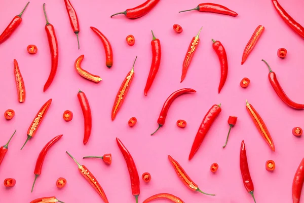 Hot Chili Pepper Color Background — Stock Photo, Image