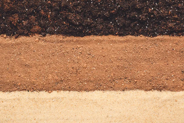 Different Types Soil Background — Stock Photo, Image