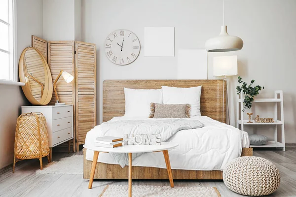 Intérieur Élégant Chambre Avec Des Lampes — Photo