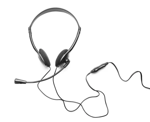 Auriculares Modernos Sobre Fondo Blanco — Foto de Stock