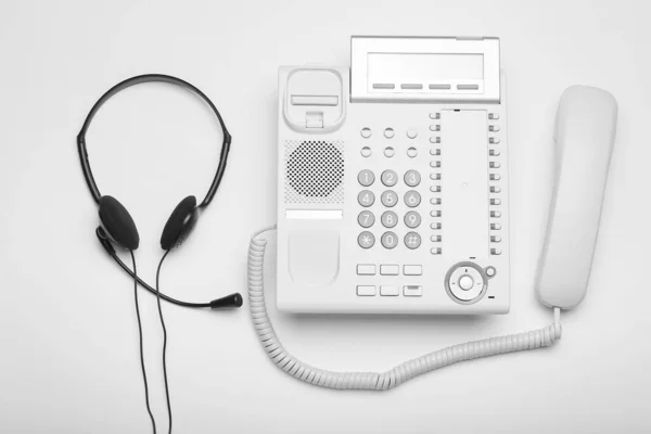 Headset Telephone White Background — Stock Photo, Image