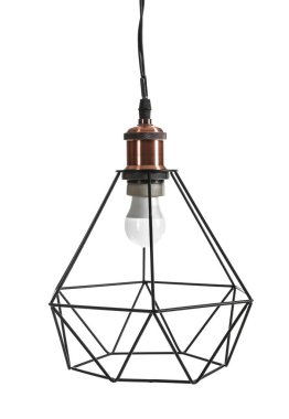 Beyaz arkaplanda şık bir lamba