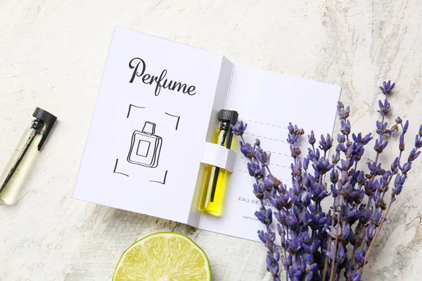 Perfume Samples Light Background — Stock Photo, Image