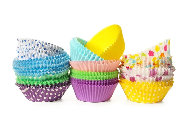 Muffin Baking Cups White Background — Stock Photo, Image