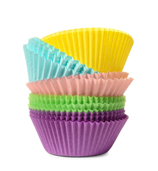 Muffin Baking Cups White Background — Stock Photo, Image