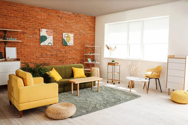 Stylish Interior Living Room Carpet — Stock Photo, Image