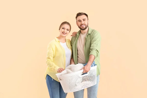 Couple Laundry Color Background — Stock Photo, Image