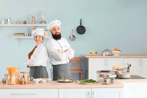 Portrait Chefs Kitchen — Stock Photo, Image