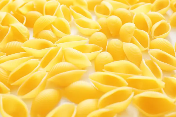 Uncooked Pasta White Background Closeup — Stock Photo, Image