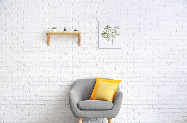 의자가 현대식 거실의 — 스톡 사진
