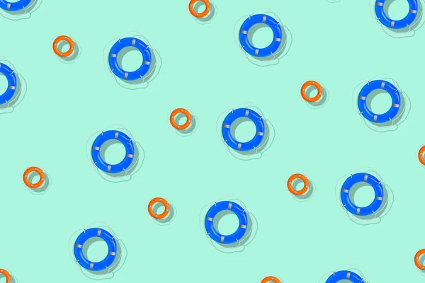 Many Lifebuoy Rings Color Background — Stock Photo, Image