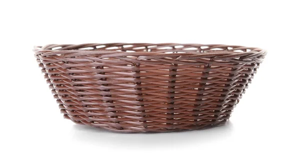 Wicker Korg Vit Bakgrund — Stockfoto