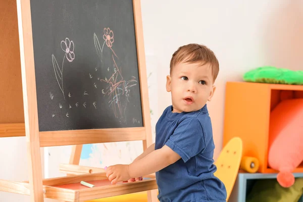 Cute Little Boy Playing Home — Stock Photo, Image