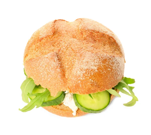 Tasty Cucumber Sandwich White Background — Stock Photo, Image