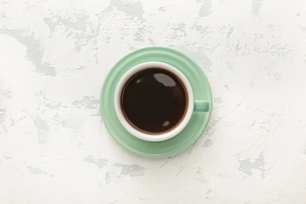 Чашка Горячего Кофе Белом Фоне Вид Сверху — стоковое фото