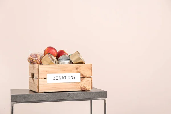 Låda Med Donationer Bordet — Stockfoto