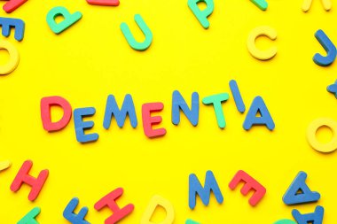 Renk arkaplanındaki Kelime Dementiası