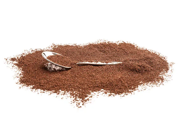 Spoon Coffee Powder White Background — Stock Photo, Image