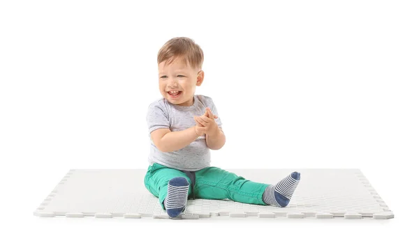 Netter Kleiner Junge Auf Weißem Hintergrund — Stockfoto