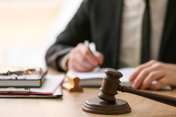 Judge Gavel Workplace Notary Public — Stock Photo, Image