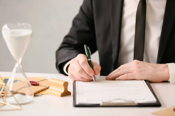 Notaris Aan Het Werk Close — Stockfoto