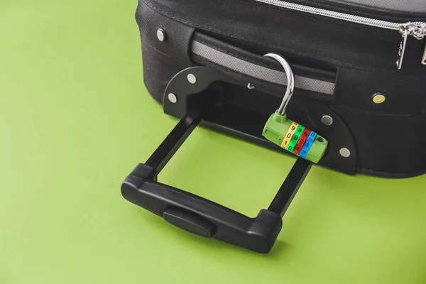 Suitcase Lock Color Background Closeup — Stock Photo, Image