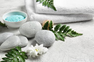 Işık arkaplanındaki güzel spa kompozisyonu