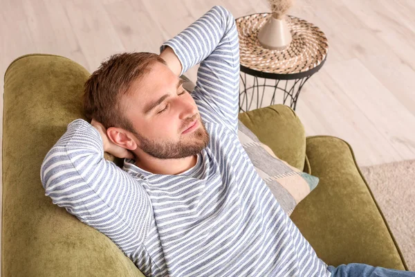 Lazy Man Spending Day Home — Stock Photo, Image