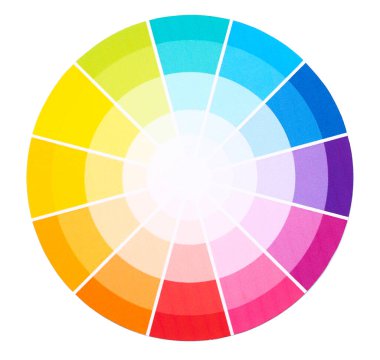 Beyaz arkaplanda renk paleti