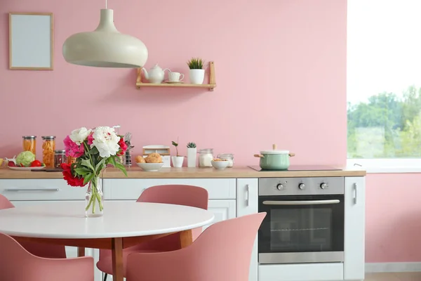 Interior Stylish Modern Kitchen — Stock Photo, Image