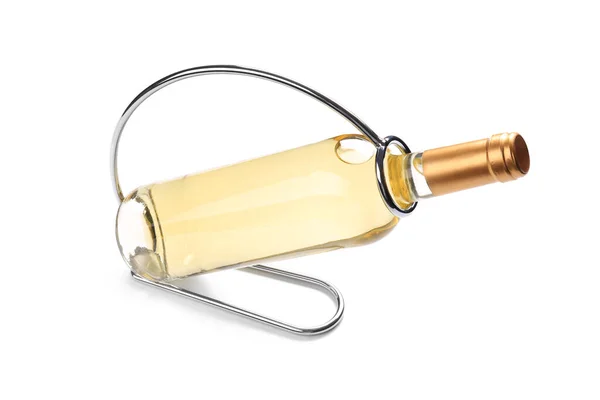 Holder Bottle Wine White Background — Stock Photo, Image