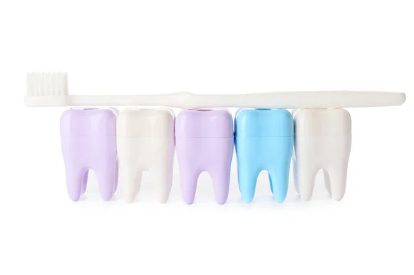 Toothbrush Teeth White Background — Stock Photo, Image