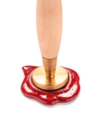 Beyaz arkaplanda balmumu mühür