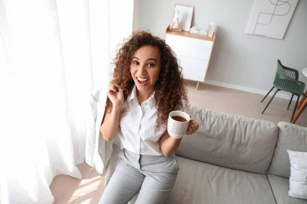 Businesswoman Relaxing Work Home — Stock Photo, Image