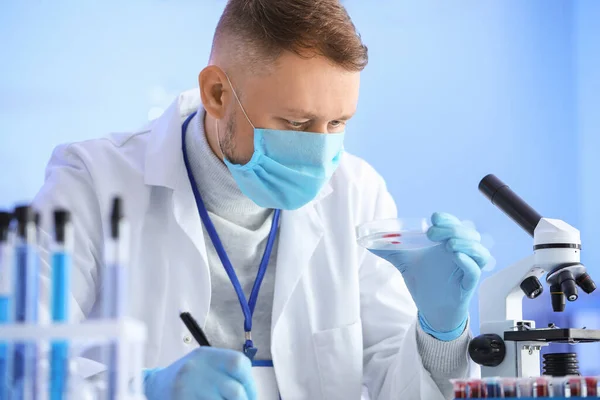 Scientist Working Sample Laboratory — Stock Photo, Image