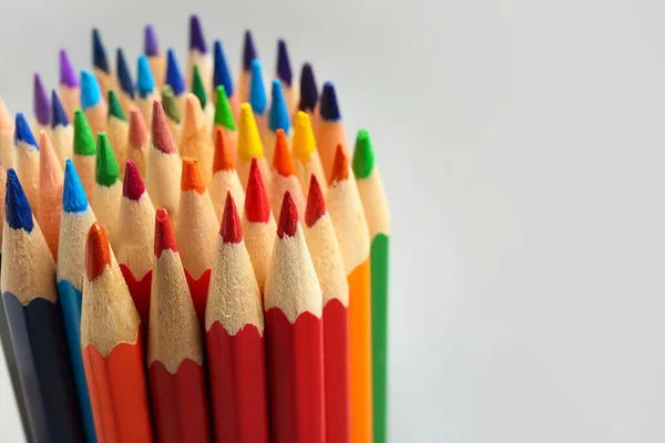 Colorful Pencils Light Background Closeup — Stock Photo, Image