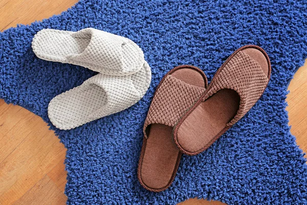 Soft Slippers Floor Room — Stock Photo, Image