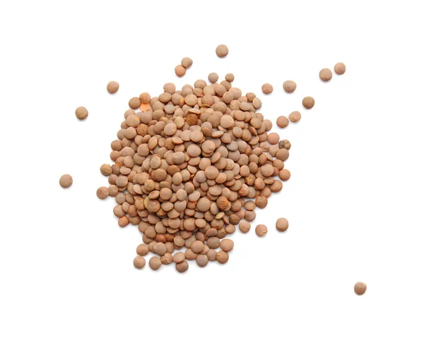 Raw Lentils White Background — Stock Photo, Image