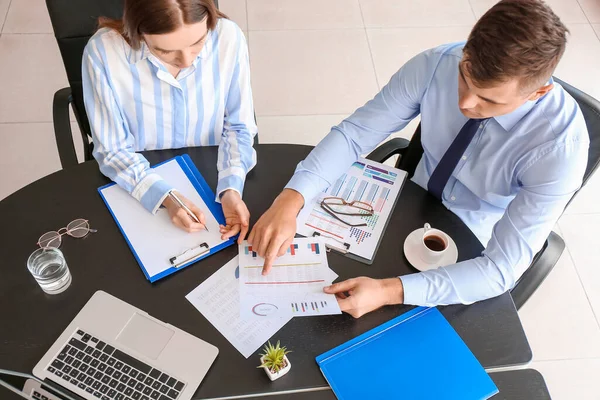 Young Business People Working Office Top View — Stock Photo, Image