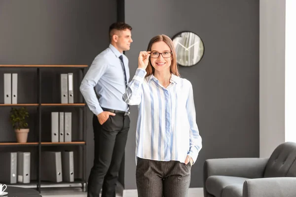 Young Businesswoman Working Office — Stock Photo, Image