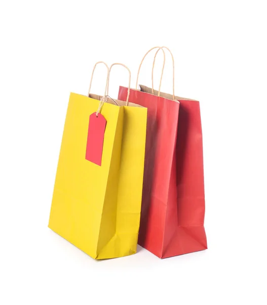 Paper Shopping Bags White Background — Stock Photo, Image